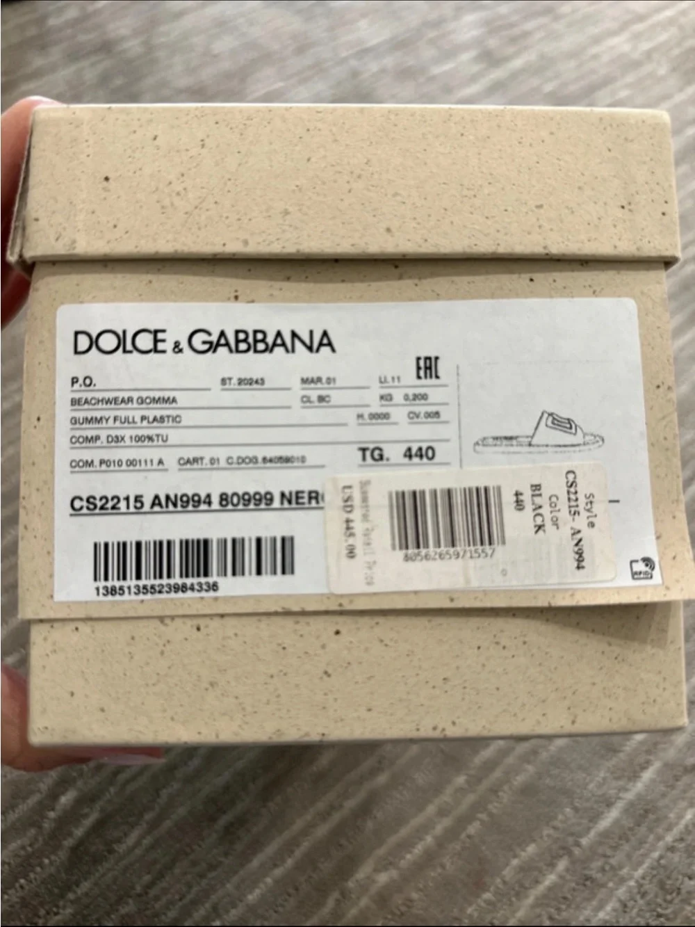 Dolce & Gabbana Black Logo Rubber Slide Sandal